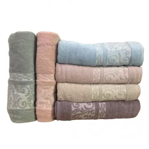 parure serviette 6 pièces multi couleur (100X150)
