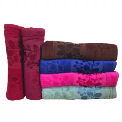 parure serviette 6 pièces  multi couleur (70x140)