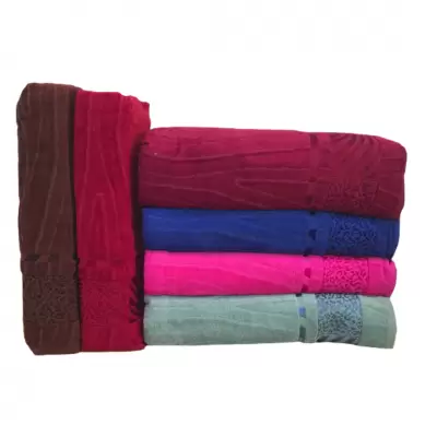 parure serviette 6 pièces  multi couleur (70x140)