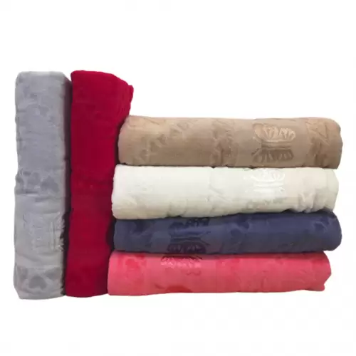 parure serviette 6 pièces dentelle multi couleur (70x140)