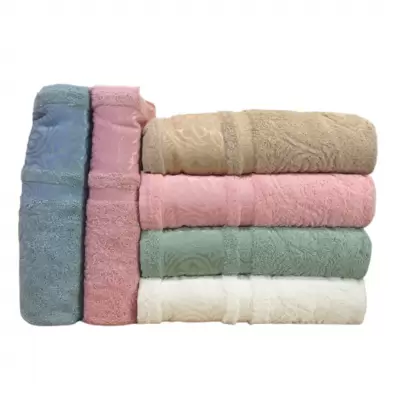 parure serviette 6 pièces  multi couleur (70x140)