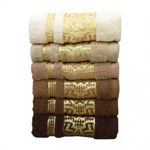 parure serviette 6 pièces multicouleur (30x50)