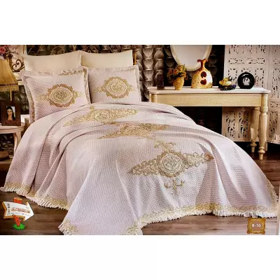Couvre Lit 6 pièces avec Dentelle (B10)