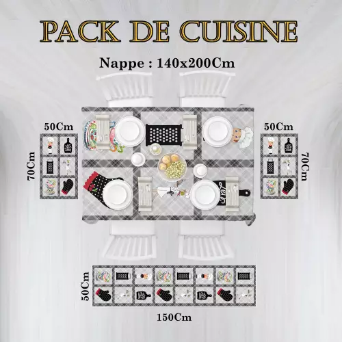 Pack de cuisine (tapis + nappe) (QR)