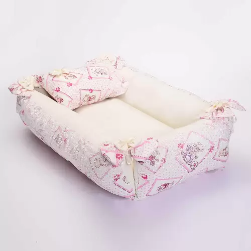 Dekoreko landeau pour bébé_ Blanc / rose