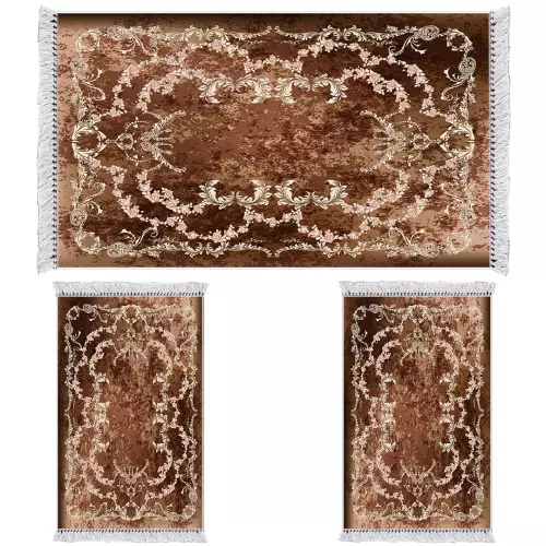 Descente de lit 80x120 coton antidérapant rectangulaire 3 pièces 