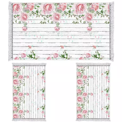 Descente de lit 80x120 coton antidérapant rectangulaire 3 pièces 
