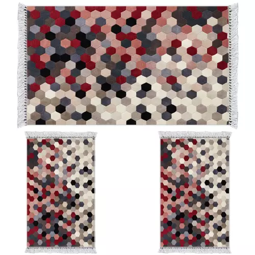 Descente de lit 160X210 anti-dérapant Rectangulaire 3 pièces (QR)