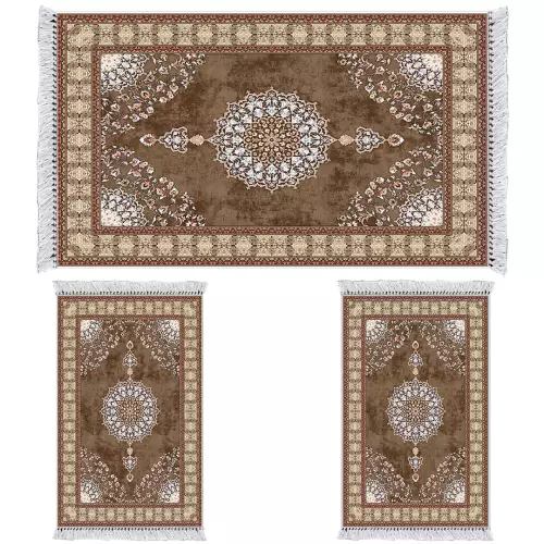 Descente de lit 80x120 coton antidérapant rectangulaire 3 pièces 