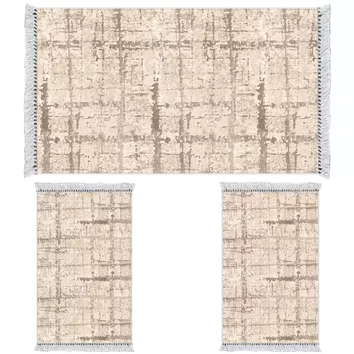 Descente de lit 160X210 coton antidérapant rectangulaire 3 pièces