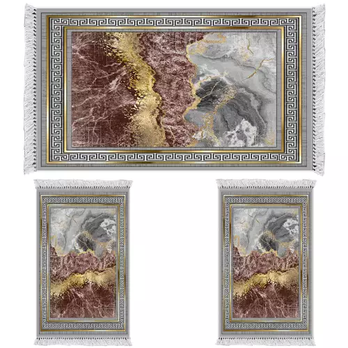 Descente de lit 80x120 coton antidérapant rectangulaire 3 pièces  