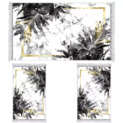 Descente de lit 80x120 coton antidérapant rectangulaire 3 pièces