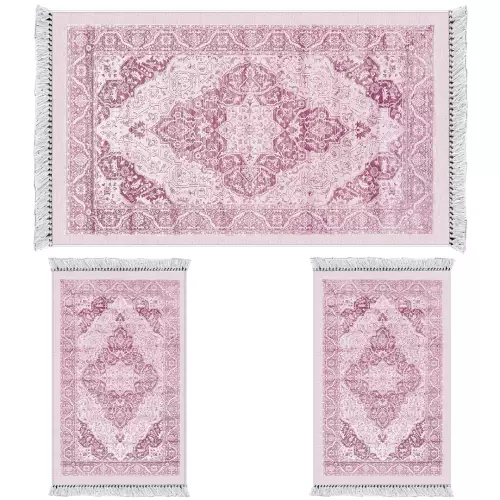 Descente de lit 160X210 coton antidérapant rectangulaire 3 pièces 