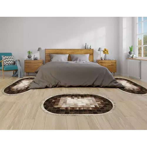 Descente de lit Cuir 80x120  Oval 3 pièces (QR)