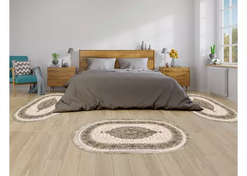 Descente de lit Cuir 80x120  Oval 3 pièces  (QR)