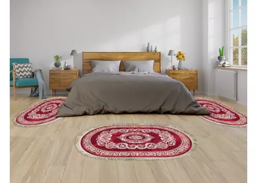 Descente de lit Cuir 80x120  Oval 3 pièces (QR)