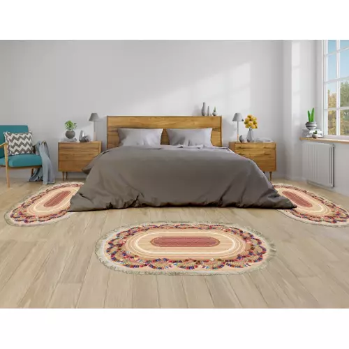 Descente de lit Cuir 80x120  Oval 3 pièces (QR)