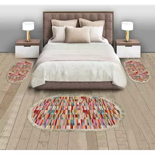 Descente de lit 80x120 Coton Ovale 3 pièces (QR)