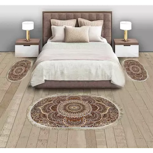 Descente de lit 80x120 Coton Ovale 3 pièces 