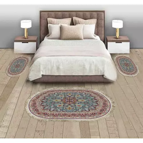 Descente de lit 80x120 Coton Ovale 3 pièces 