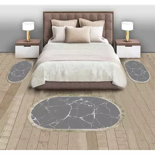 Descente de lit 80x120 Coton Ovale 3 pièces (QR)