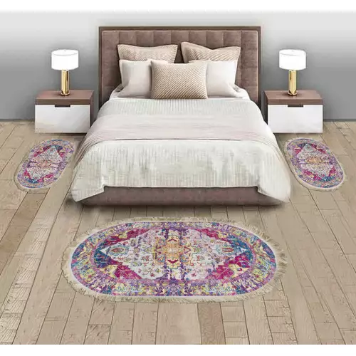 Descente de lit 80x120 Coton Ovale 3 pièces 