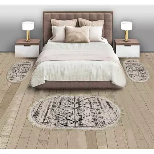 Descente de lit 80x120 Coton Ovale 3 pièces (QR)