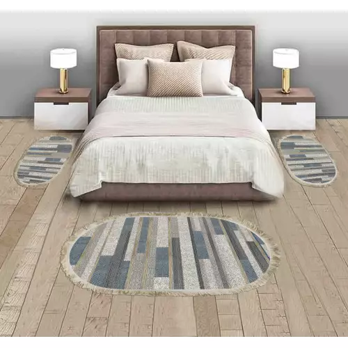 Descente de lit 80x120 Coton Ovale 3 pièces (QR)