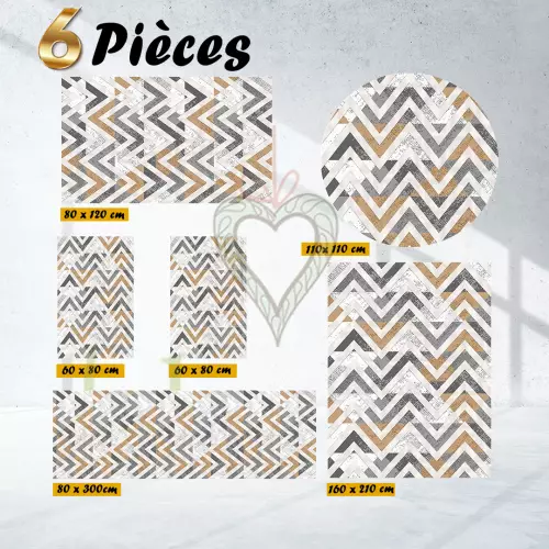 Pack de 6 tapis coton antidérapant