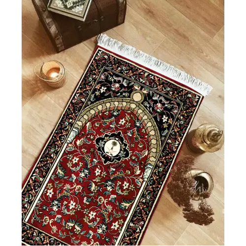 Tapis de prière 70x130 coton antidérapant (QR)