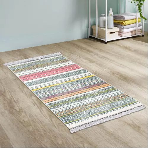 Tapis de couloir 80x150 Coton Antidérapant Rectangulaire (QR)