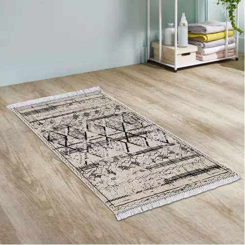 Tapis de couloir 80x150 Coton Antidérapant Rectangulaire (QR)