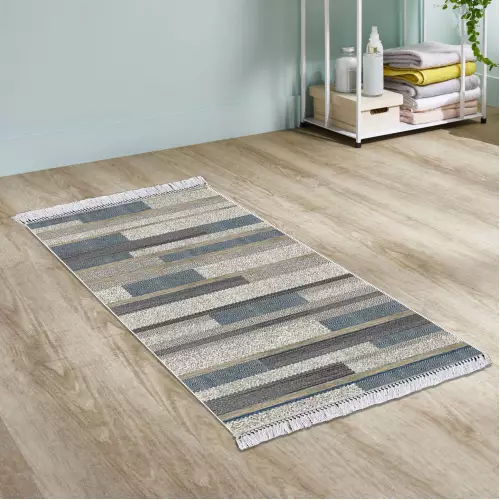 Tapis de couloir 80x150 Coton Antidérapant Rectangulaire (QR)