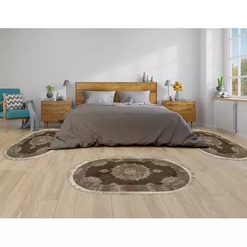 Descente de lit Cuir 80x120  Oval 3 pièces