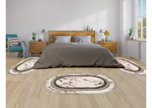 Descente de lit Cuir 80x120  Oval 3 pièces (QR)