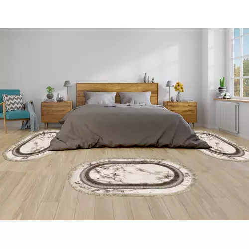 Descente de lit Cuir 80x120  Oval 3 pièces 