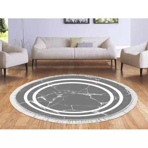 Tapis Rond 160x160 coton antidérapant 