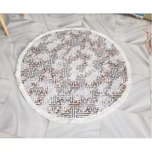 Tapis Rond 110x110 coton antidérapant