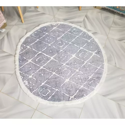 Tapis Rond 110x110 coton antidérapant