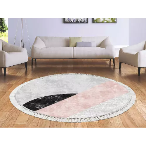 Tapis Rond 160x160 coton antidérapant