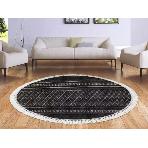 Tapis Rond 160x160 coton antidérapant