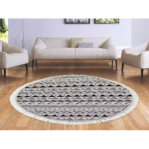 Tapis Rond 160x160 coton antidérapant