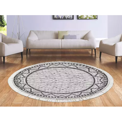 Tapis Rond 160x160 coton antidérapant