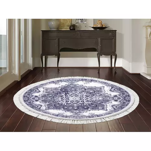 Tapis Rond 160x160 coton antidérapant 