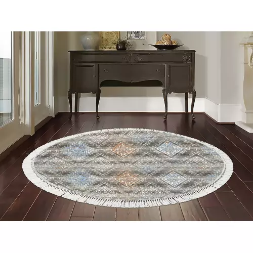 Tapis Rond 160x160 coton antidérapant 
