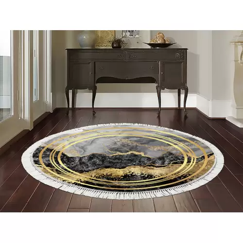 Tapis Rond 160x160 coton antidérapant