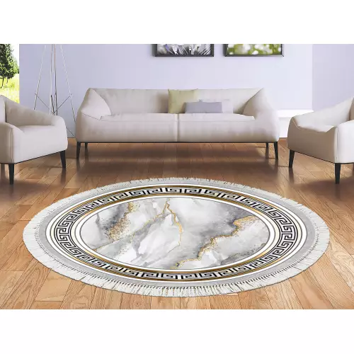 Tapis Rond 160x160 coton antidérapant 