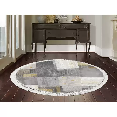 Tapis Rond 160x160 coton antidérapant 