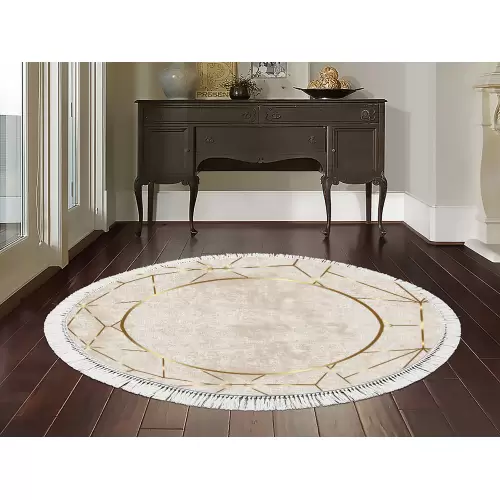 Tapis Rond 160x160 coton antidérapant 