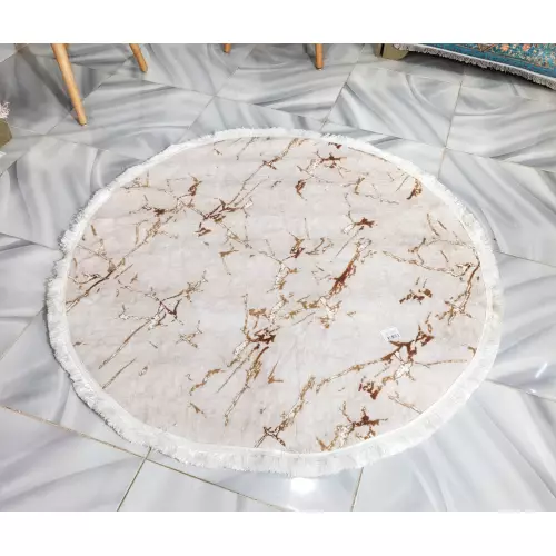 Tapis Rond 110x110 coton antidérapant